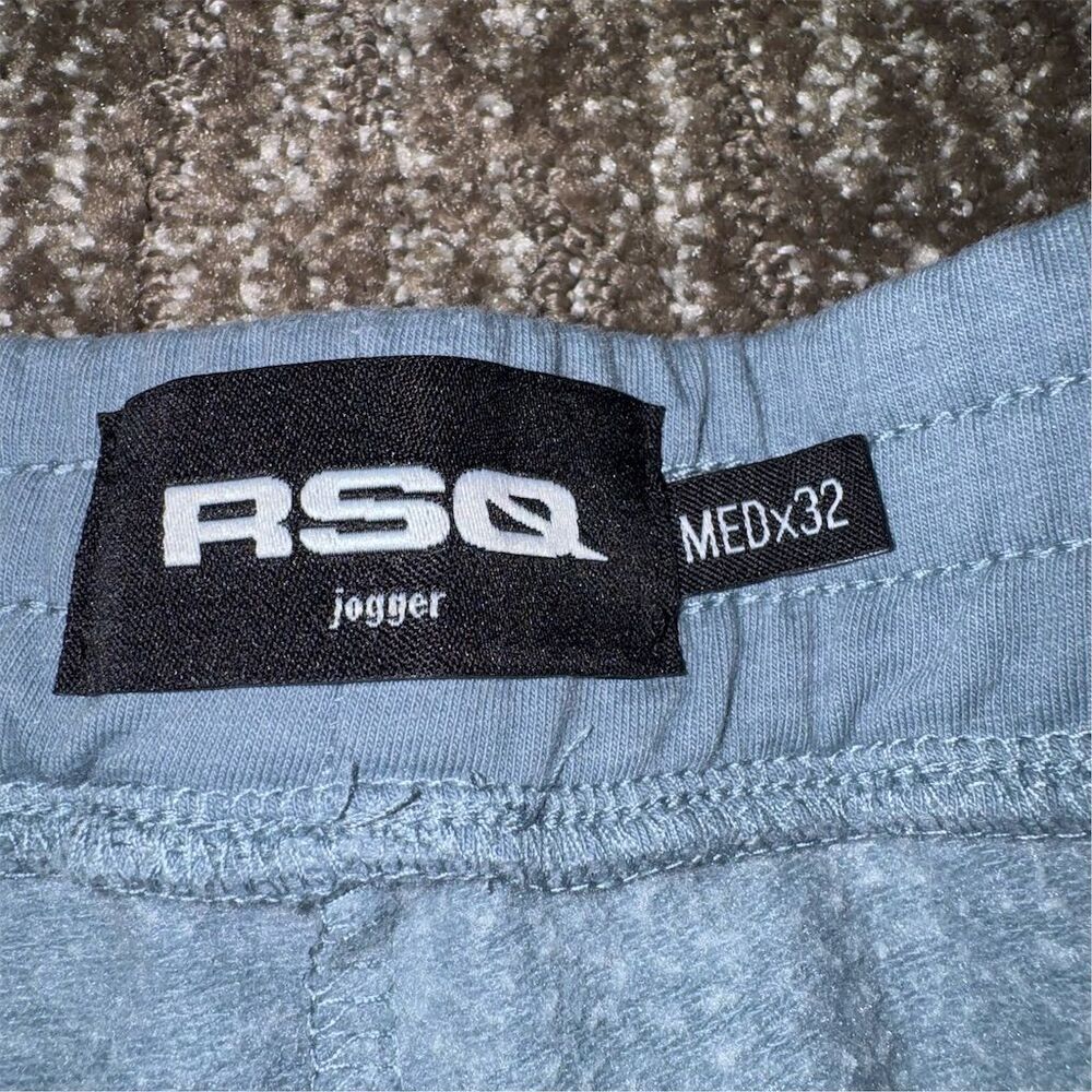 RSQ Men's Joggers Blue Elastic Adjustable Waist 3 Pockets Size 32 Med Athletic - Picture 7 of 11